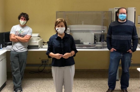 Pablo Cabezas, Laura S&aacute;nchez Pi&ntilde;&oacute;n and Juan Rubiolo, researchers of ZebraBioRes group. Foto: &Aacute;lvaro Jes&uacute;s Arana
